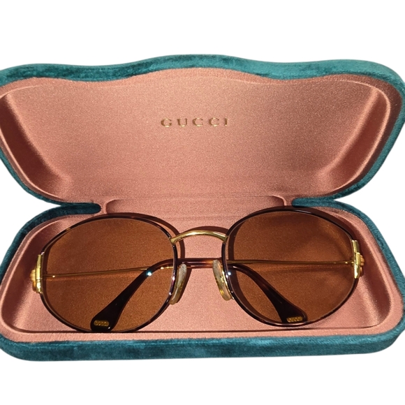 GUCCI Vintage Unisex GG 2600/S Brown Tint Sunglasses Brown & Gold Horsebit Frame - Picture 6 of 13